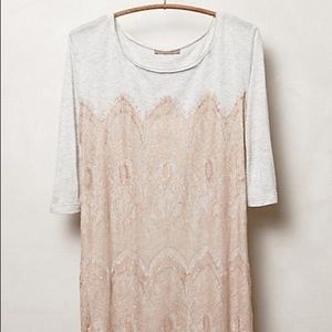 Anthropologie Bordeaux Marion Lace overlay top